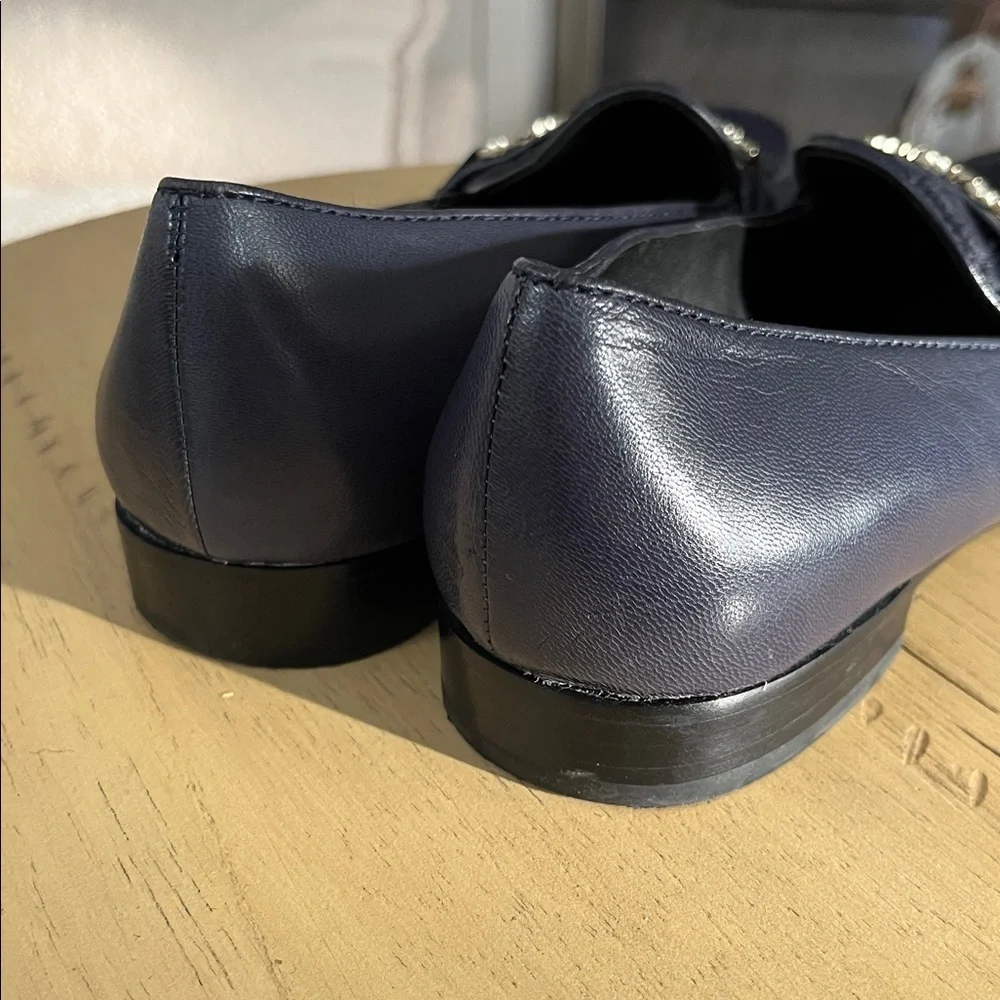 Tory Burch Gemini Link Navy Loafers Size 8.5